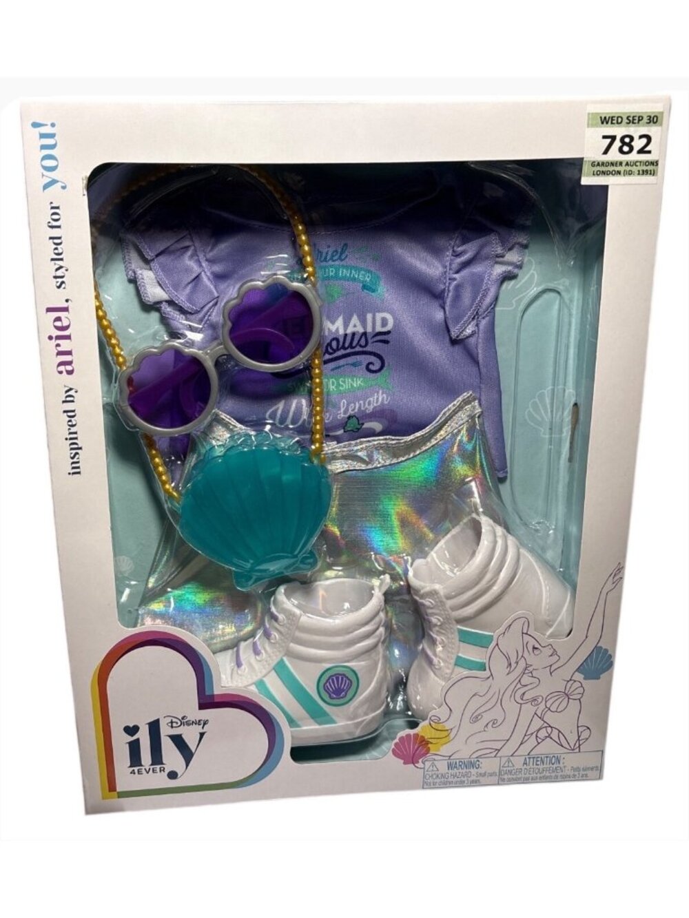 Disney ILY 4ever Ariel Inspired 18" Doll Outfit Shoes Purse Sunglasses Skirt NIB